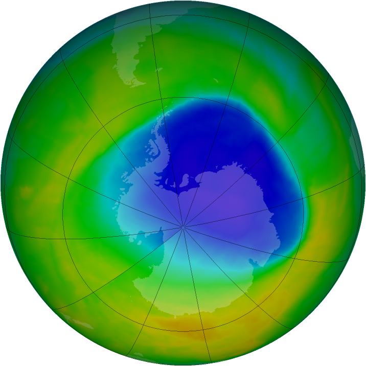 Antarctic ozone map for 06 November 2014